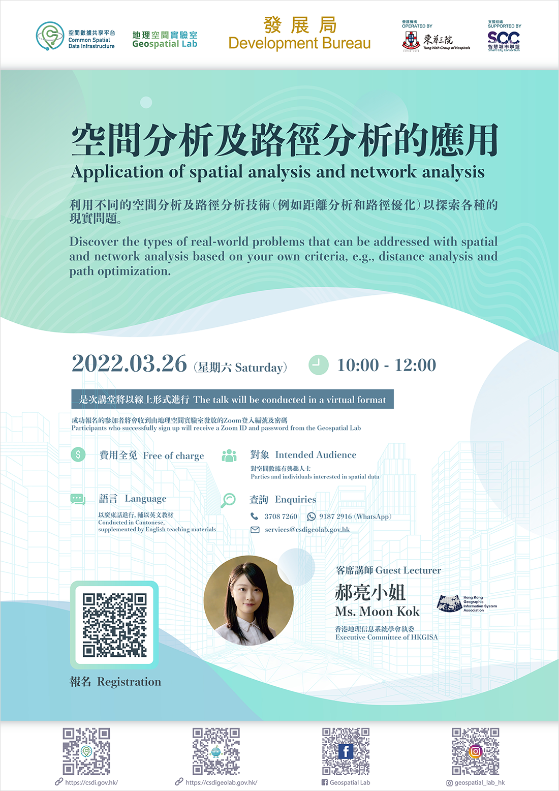 Poster of Professional Geospatial Talk - Application of Spatial Analysis and Network Analysis